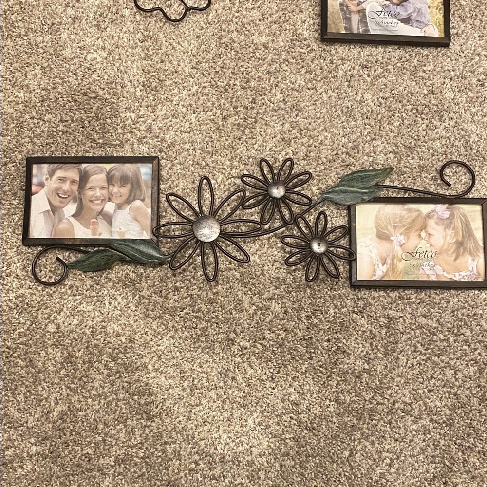 Fetco Jardana Decorative Floral Photo Frame with Orange and Silver Accents. - Picture 7 of 15